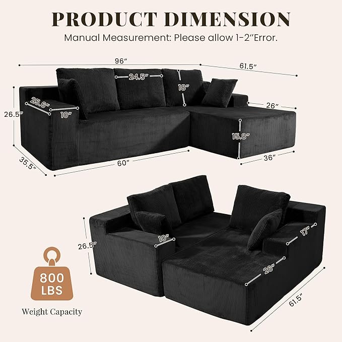 GRUSIGN Cloud Sectional Boneless Couches