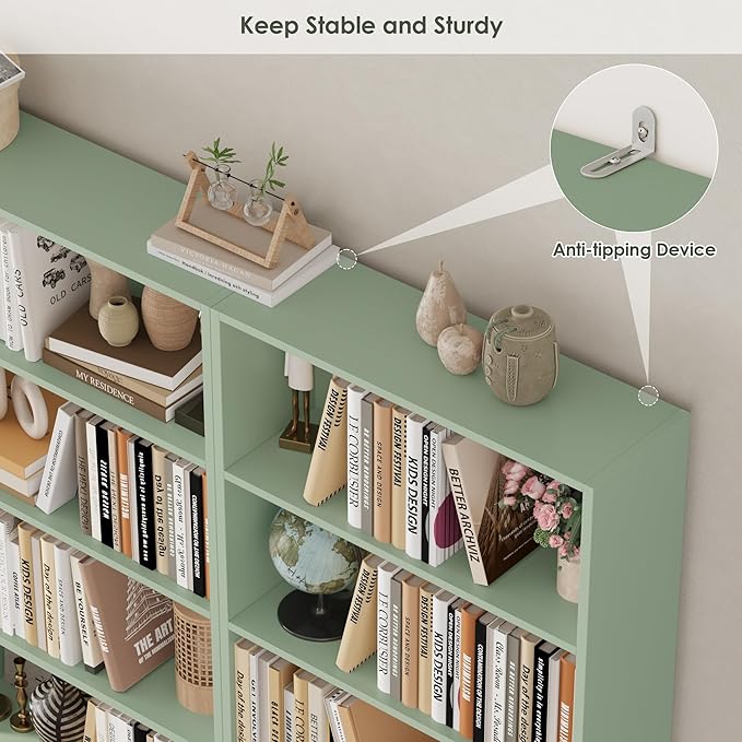 FOTOSOK 6-Tier Open Bookcase and Bookshelf, Freestanding Display Storage