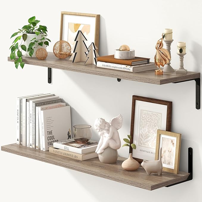 Fun Memories Deep Floating Shelves, 36W x 8D Floating Shelves Set of 2