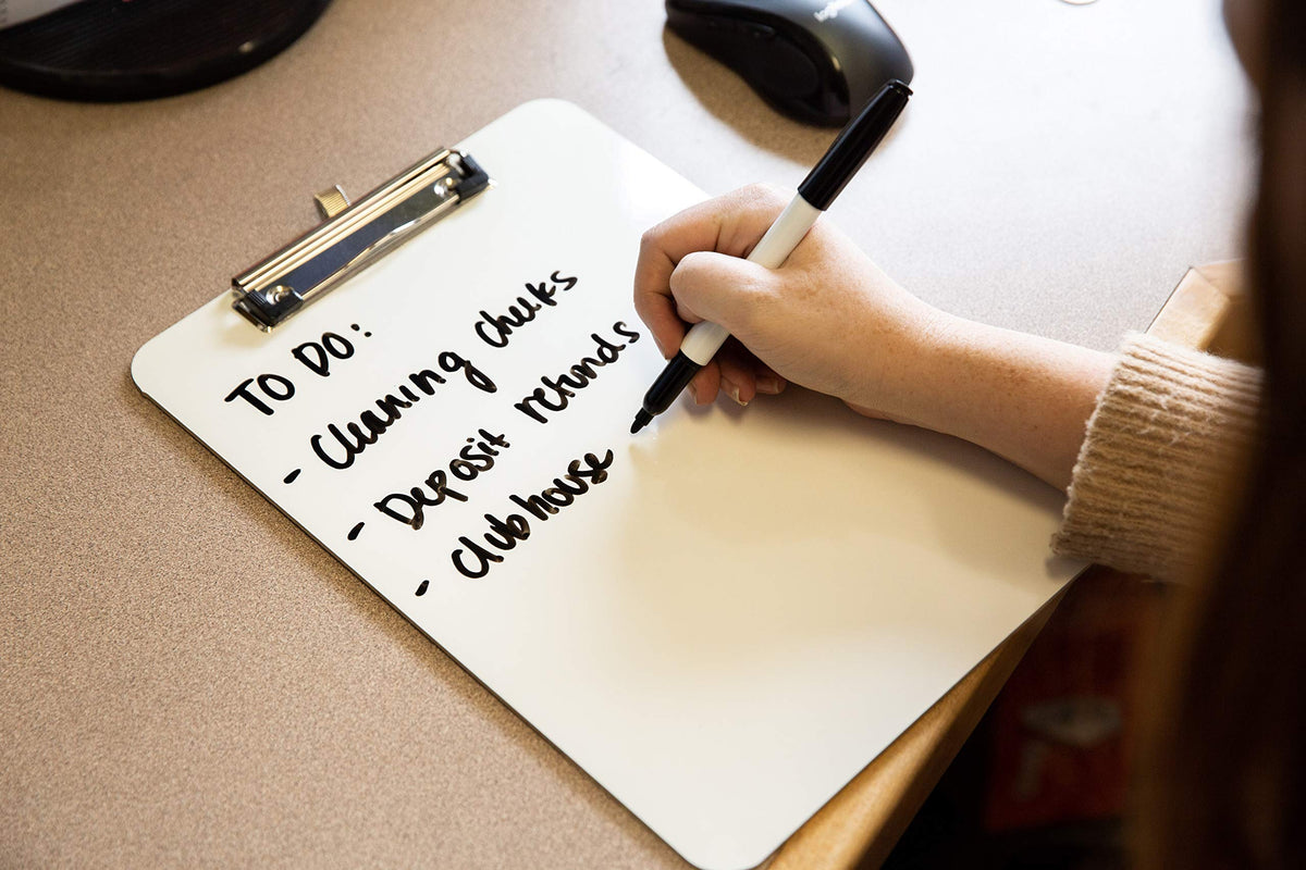 Dry Erase Clipboard (30pc Set) with White Board Markers | Small White Board Dry Erase Clipboards for Classroom, to Do List White Board Small Clip Boards - Class Pack, 30 Dry Erase Markers Included!