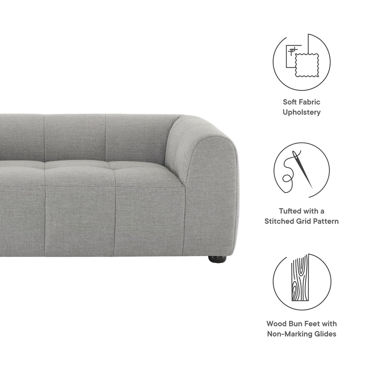 Modway Liana Love Seats, Pewter
