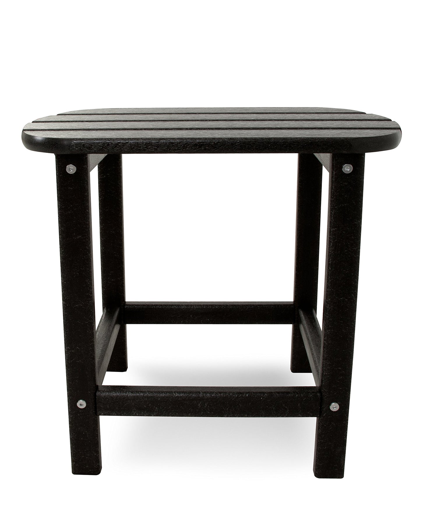 POLYWOOD GNB48BL Vineyard 48" Bench, Black & SBT18BL South Beach 18" Outdoor Side Table, Black