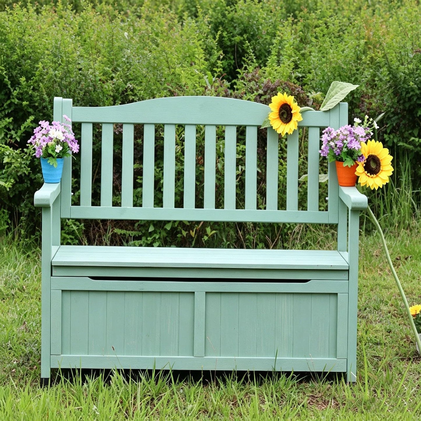 48.8" Solid Wood Outdoor Garden Bench with Backrest - Durable Patio Park Seat, Stylish Arch Legs for Porch, Lawn & Yard - Perfect for Relaxing & Entertaining