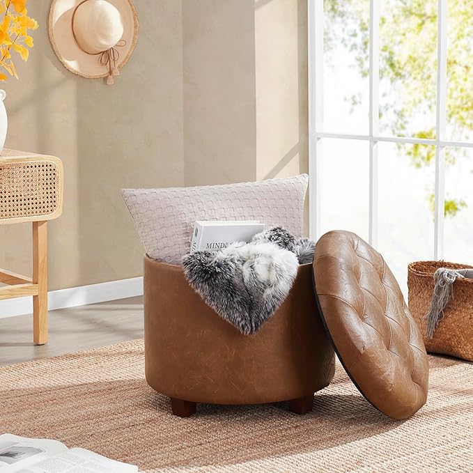 Ornavo Home Round Storage Ottoman