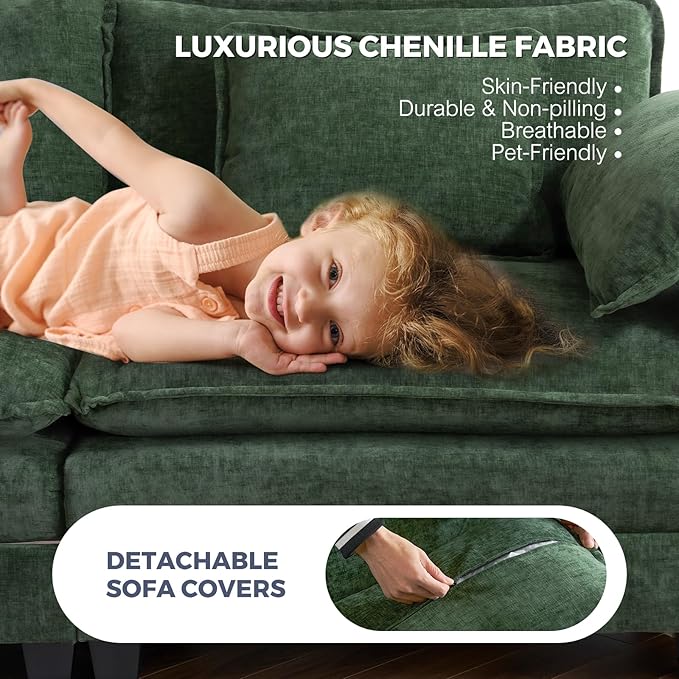 ELUCHANG 116" U Shaped Modular Sectional Cloud Couch