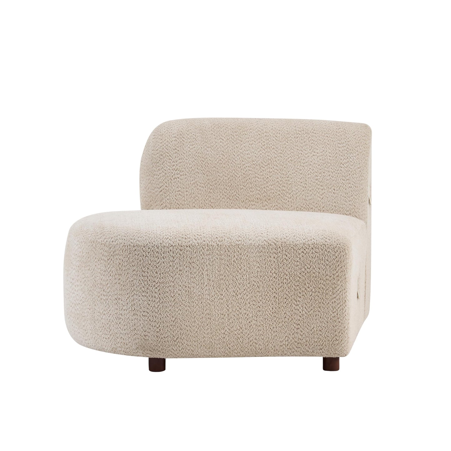 Christopher Knight Home Karia 73" Boucle Upholstered Sectional Sofa, Armless 2-Seater Home Sofa Living Room, Sturdy Wooden Frame Loveseat with Curved Design, Cloud Couch with Deep Seat, Beige