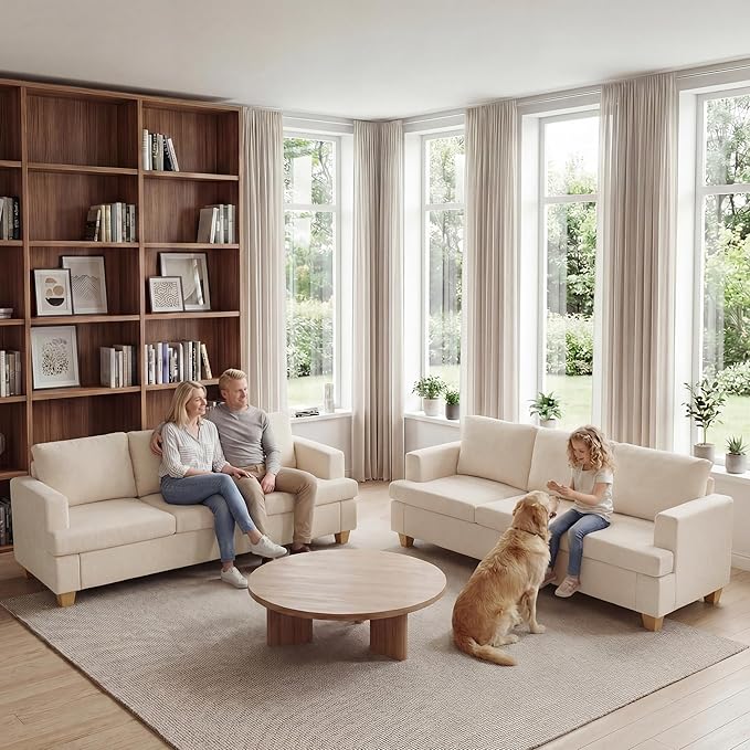 Apicizon Cloud Couches Living Room Furniture Sets, 3 Seater Sofa & 3 Seater Sofa