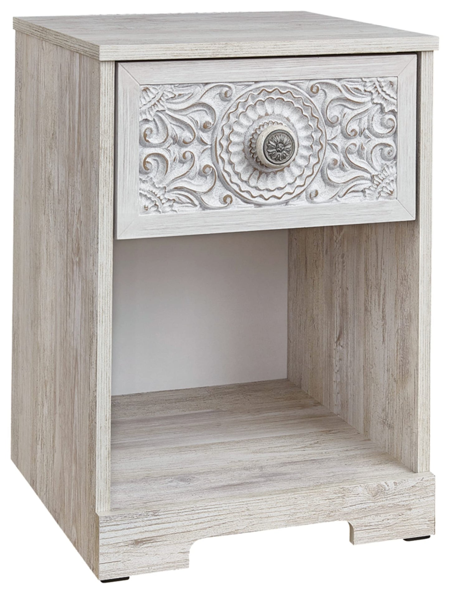 Signature Design by Ashley Paxberry Boho 1 Drawer Nightstand, Whitewash