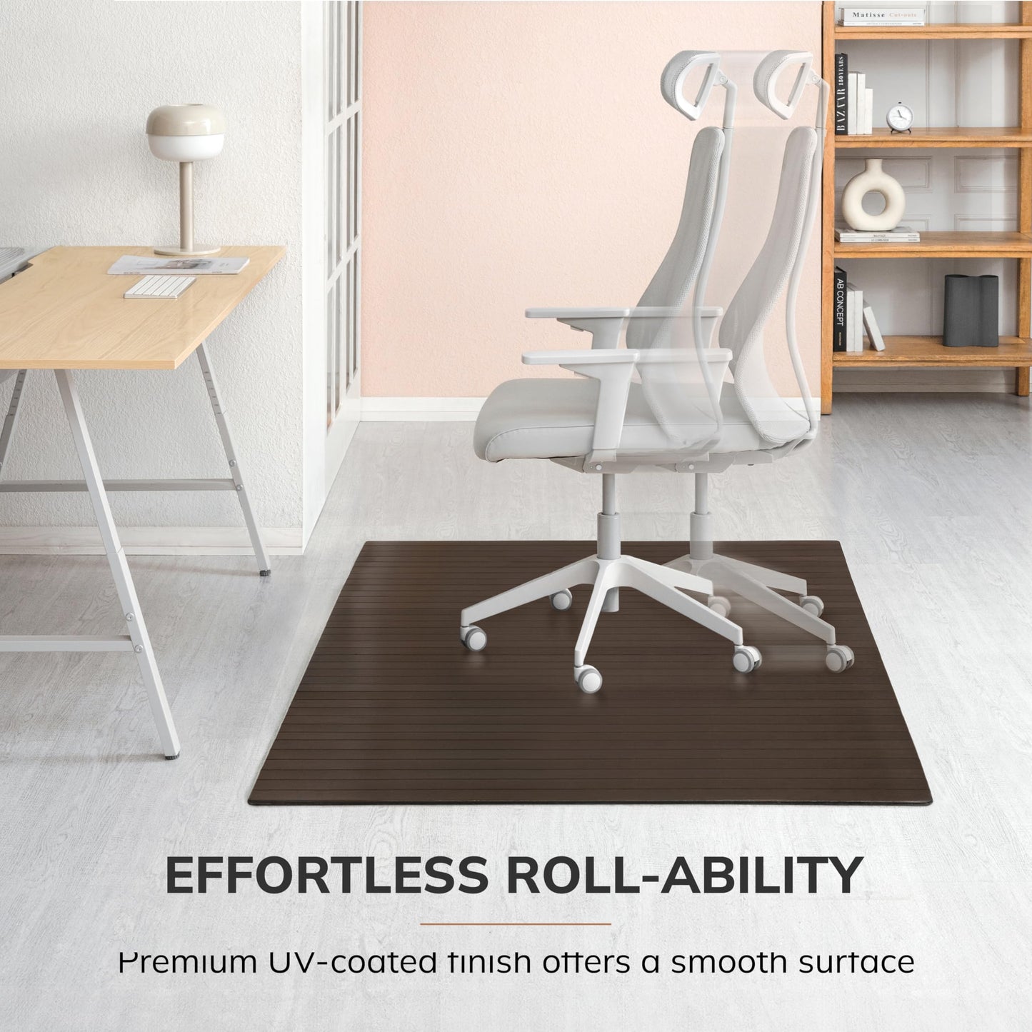Anji Mountain Office Chairmat Thickest & Sturdy Bamboo Chairmats Highly Premium Quality Anti-Slip Heavy Duty for Multi-Purpose Hardwood Floor Office & Home Floor Protector Office Chair mat-5mm Thick