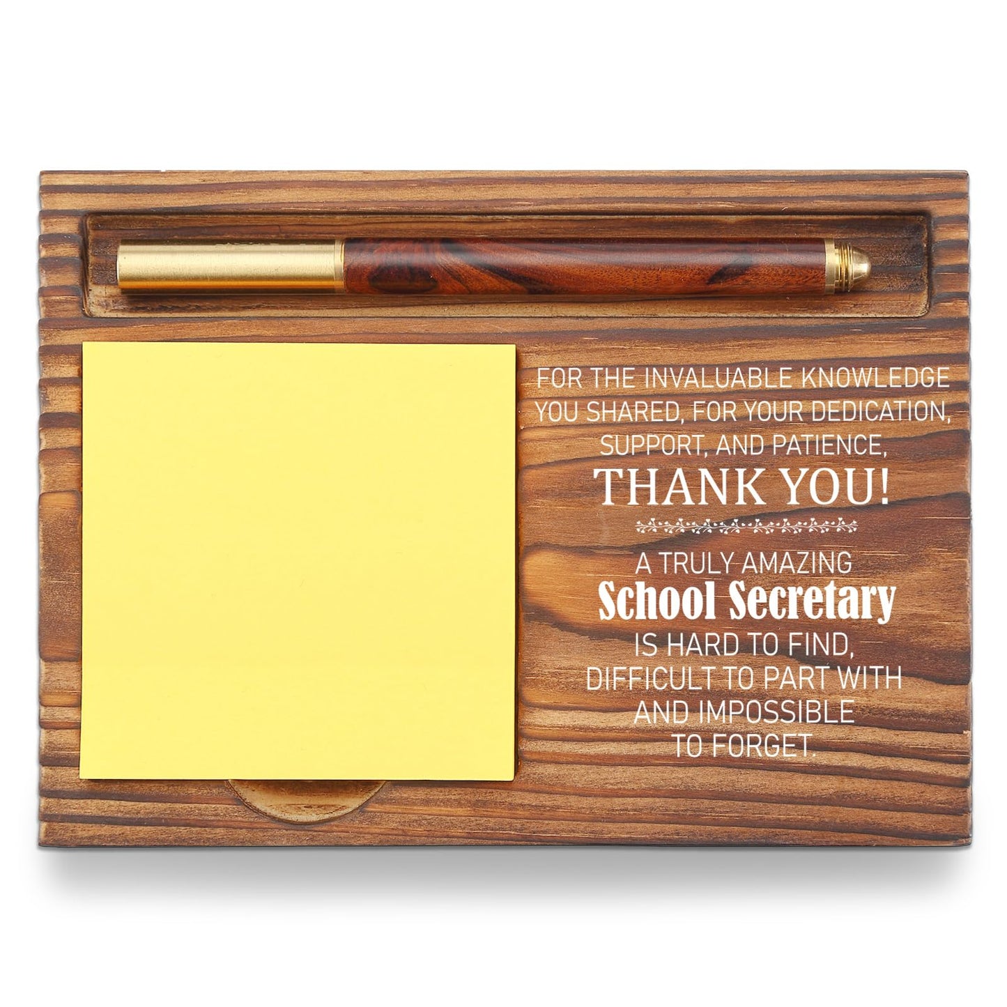 School Secretary Appreciation Gift, Office Desk Organizer, Thank You Sticky Note Holder for Administrative Assistants, School Receptionists, Front Office Staff Recognition Gift TZP90