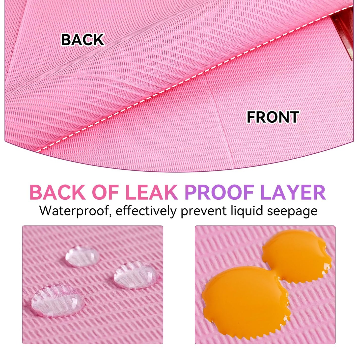 Makartt Disposable Nail Mats, 50 Pcs 3-Ply Absorbent Nail Table Pads with PE Backing, 18” x 13” Nail Desk Protection for Manicure Pedicure, Acrylic Gel Practice, Salon & Home DIY (Pink)