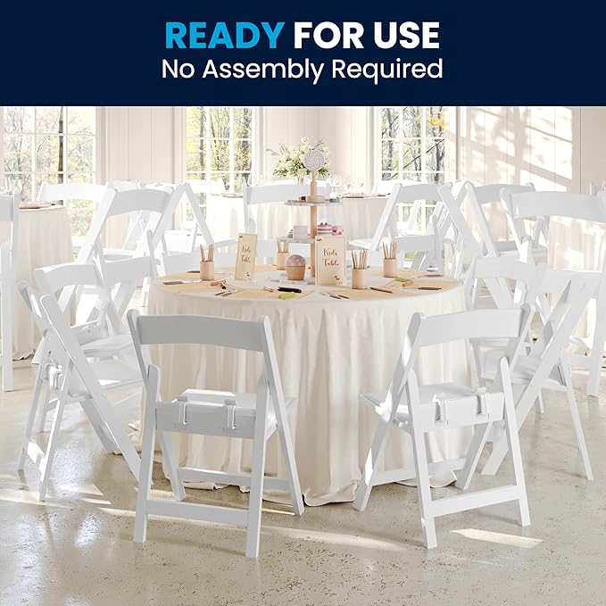 Flash Furniture HERCULES Kids White Resin Folding Chair