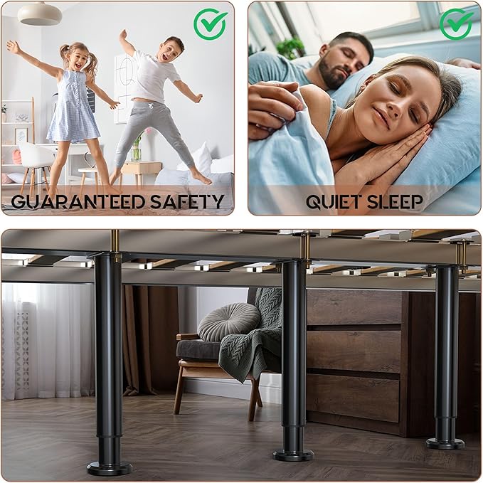 Under Bed Metal Support Legs, Adjustable Height Bed Frame Support Leg, Bed Slat