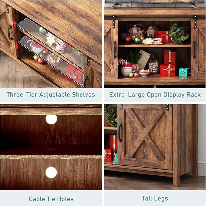 Farmhouse TV Stand for 55-65in TV
