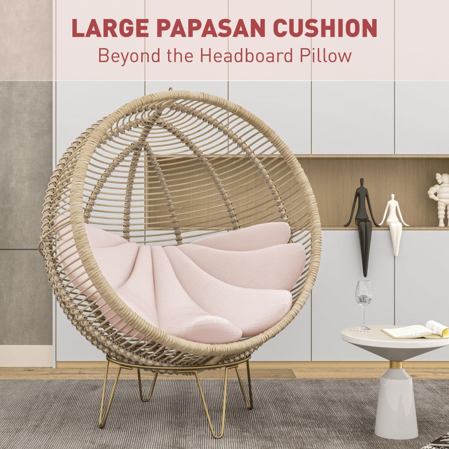 Rucener Queen Size Seashell Headboard Cushion, Soft PP Cotton Filled Upholstered Shell Headboard Pillow, Aesthetic Scalloped Wall Panel Free Standing, Coastal Decor for Teen Grils Bedroom (Pink)
