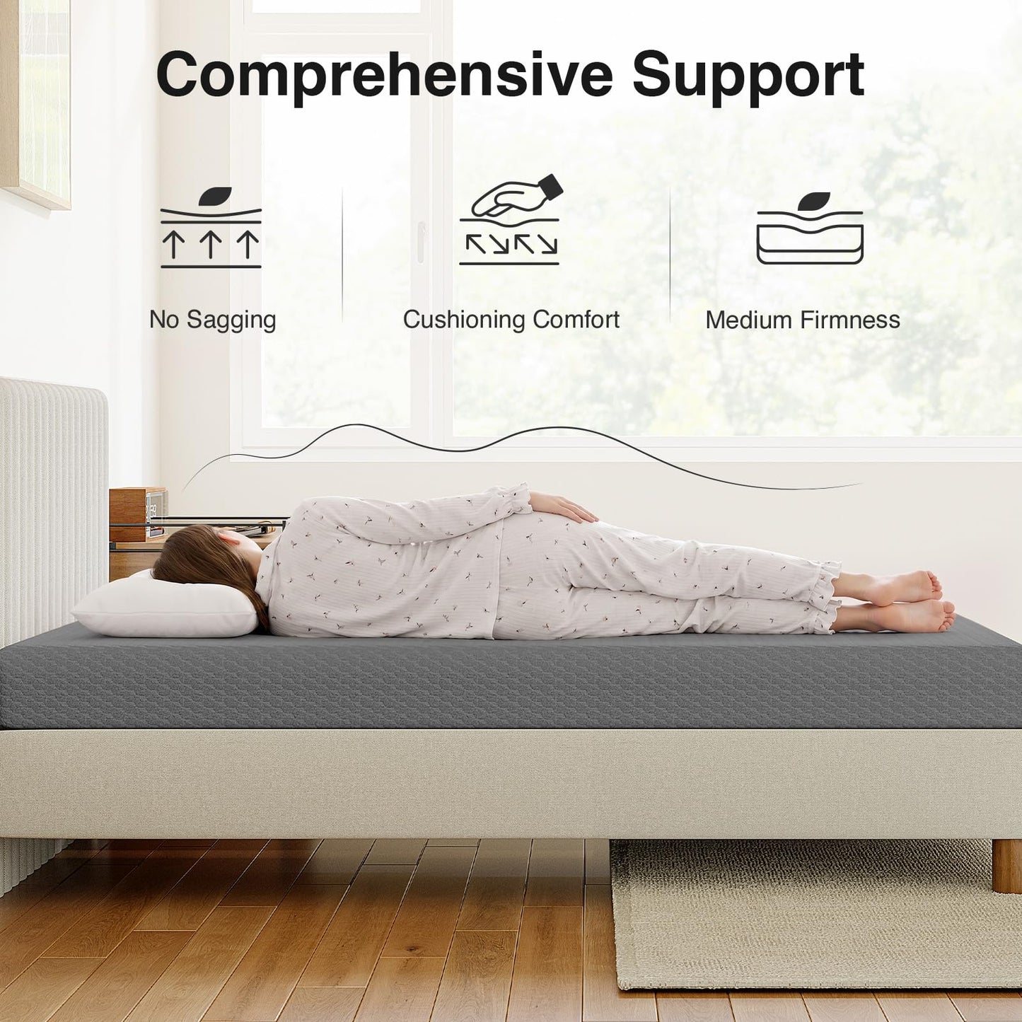 Novilla Full Mattress, 8 Inch Full Size Memory Foam Mattress for Cool Night Sleep & Pressure Relief, Thermally Balanced Foam Mattresses for Enhanced Support & Breathability, Bed Mattresses in a Box