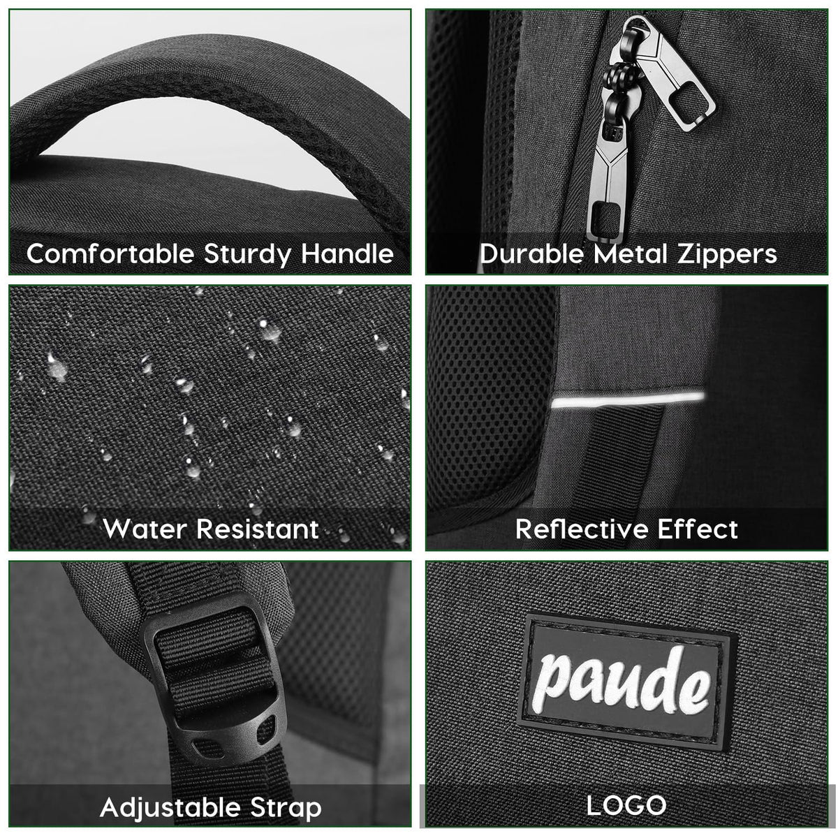 Paude Backpack for Men and Women,School Backpack for Teens,15.6 inch Laptop Backpack with USB Charging port for Business College Travel