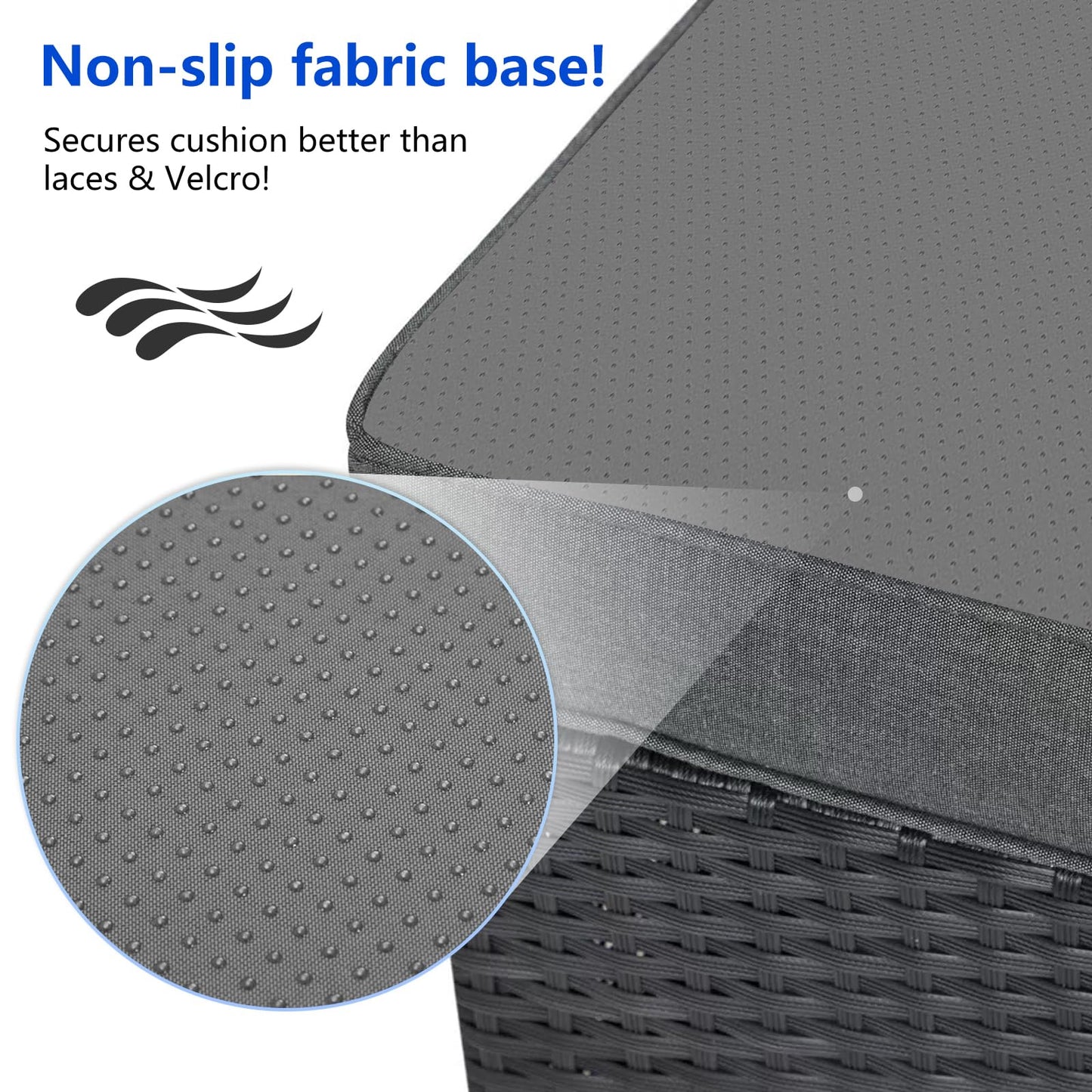 MFPMTUXO Outdoor Curved Sofa Cushion Cover with Zipper & Anti-Slip Particles, Half Moon Patio Furniture Cushions Covers Waterproof, Olefin Fabric-ONLY Cover (Dark Grey, 77/40 * 28 * 5.3inch)