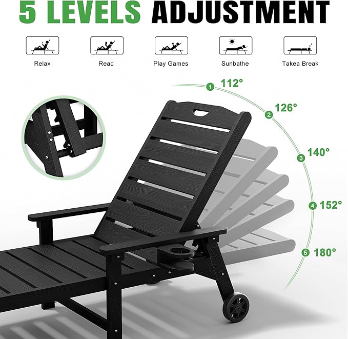 Outdoor Lounge Chair Set of 2