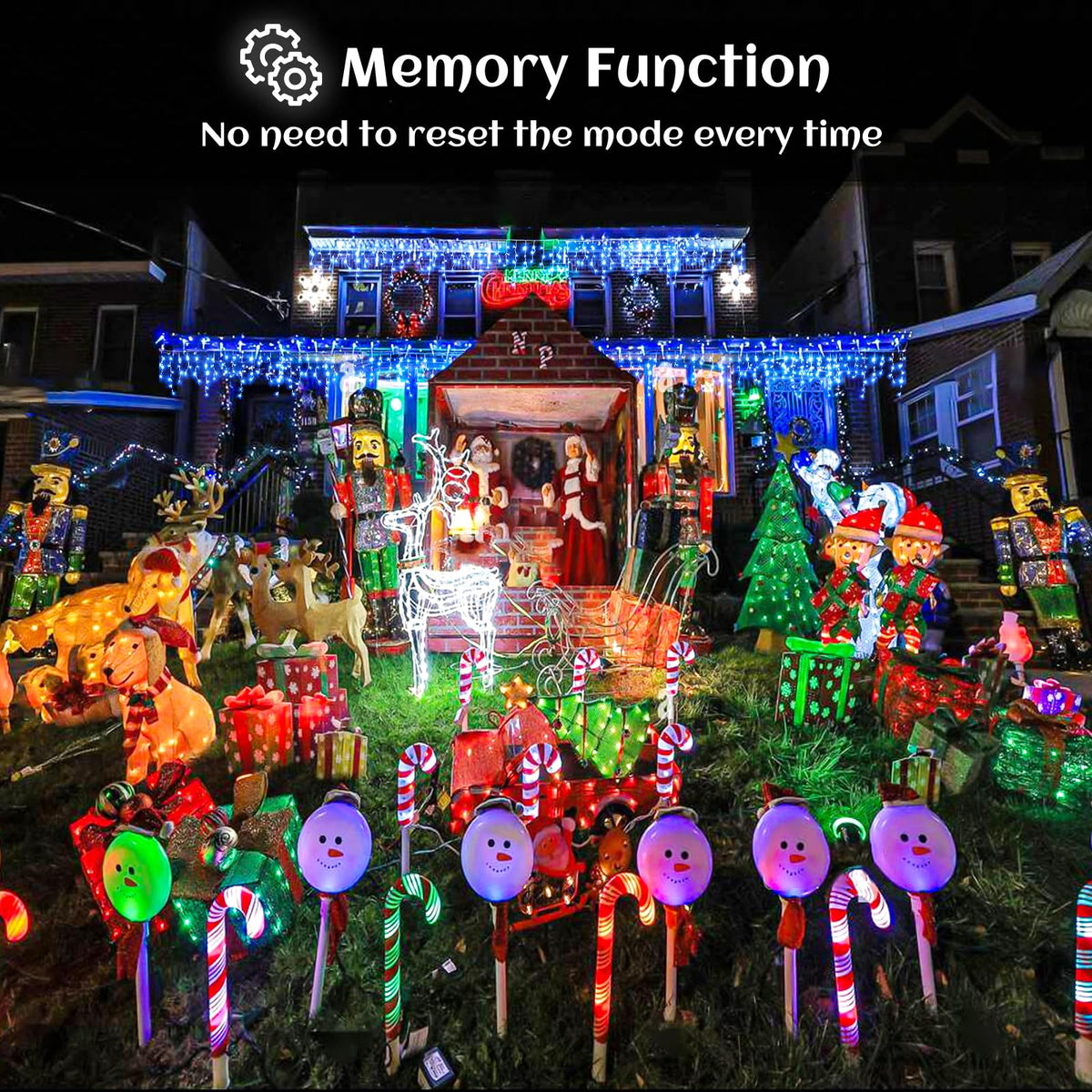 Icicle lights Outdoor - 66ft Christmas Lights with 640LED 120 Drops 8 Modes, Plug in Curtain String Lights Waterproof for Holiday Wedding Party Home Garden Bedroom Indoor Outdoor Decoration, Blue