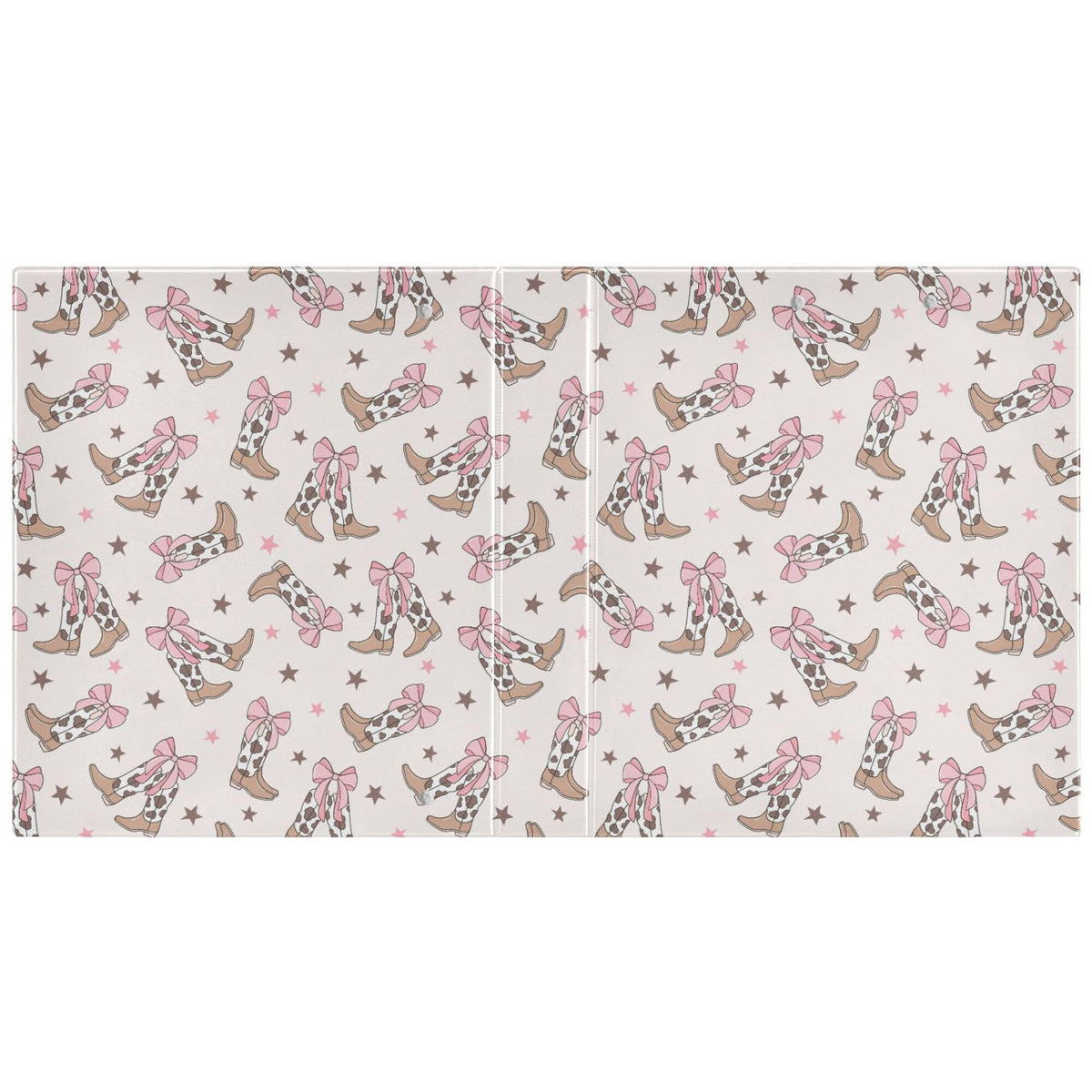 Pink Bow Cowgirl Round Ring Binders 1.5 Inch Doodle Bow Knot 3 Ring Clipboard Binder for Office School Work Supplies File Folder 200 Sheet Capacity