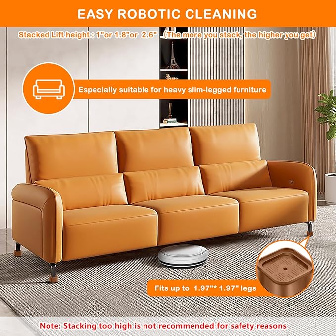 Furniture Risers Adjustable Bed Risers Heavy Duty Lifts Height 2", Square