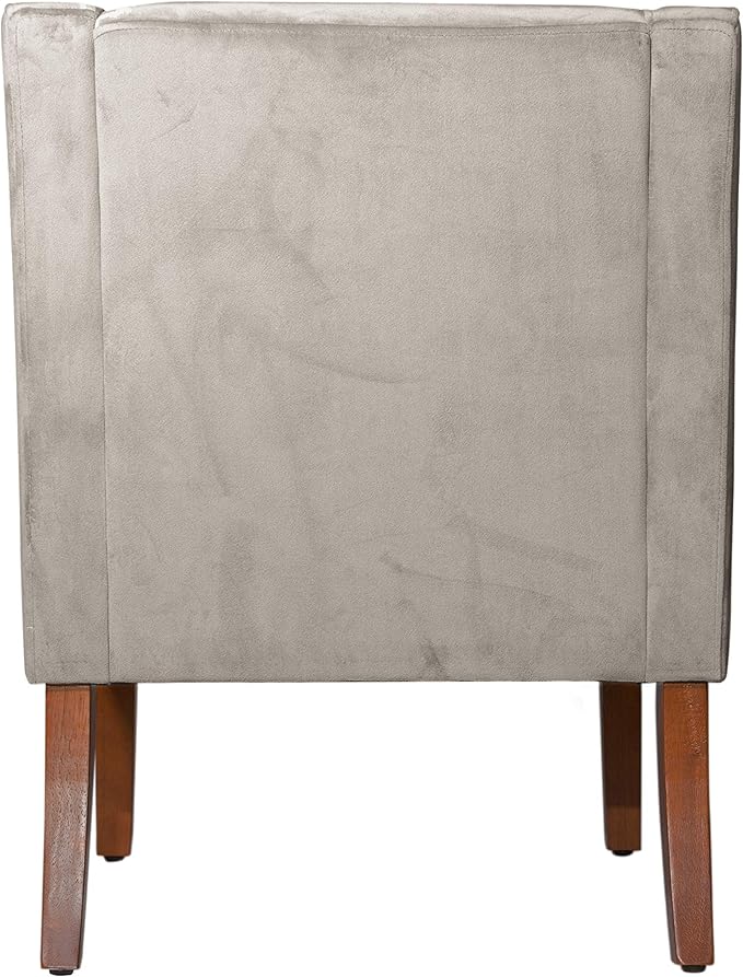 HomePop Swoop Arm Accent Chair, Velvet Grey