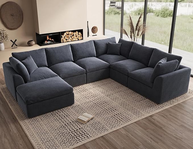 ohllob Oversized Cloud Couches for Living Room, Convertible Sectional Couch