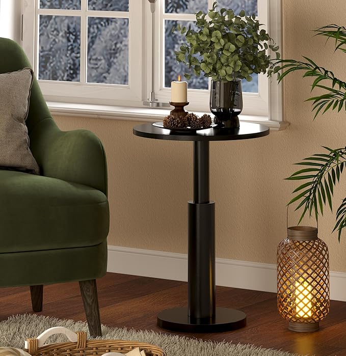 LAATOOREE Round Side Table, Accent Drink Coffee Table, Spacious Top, Thick