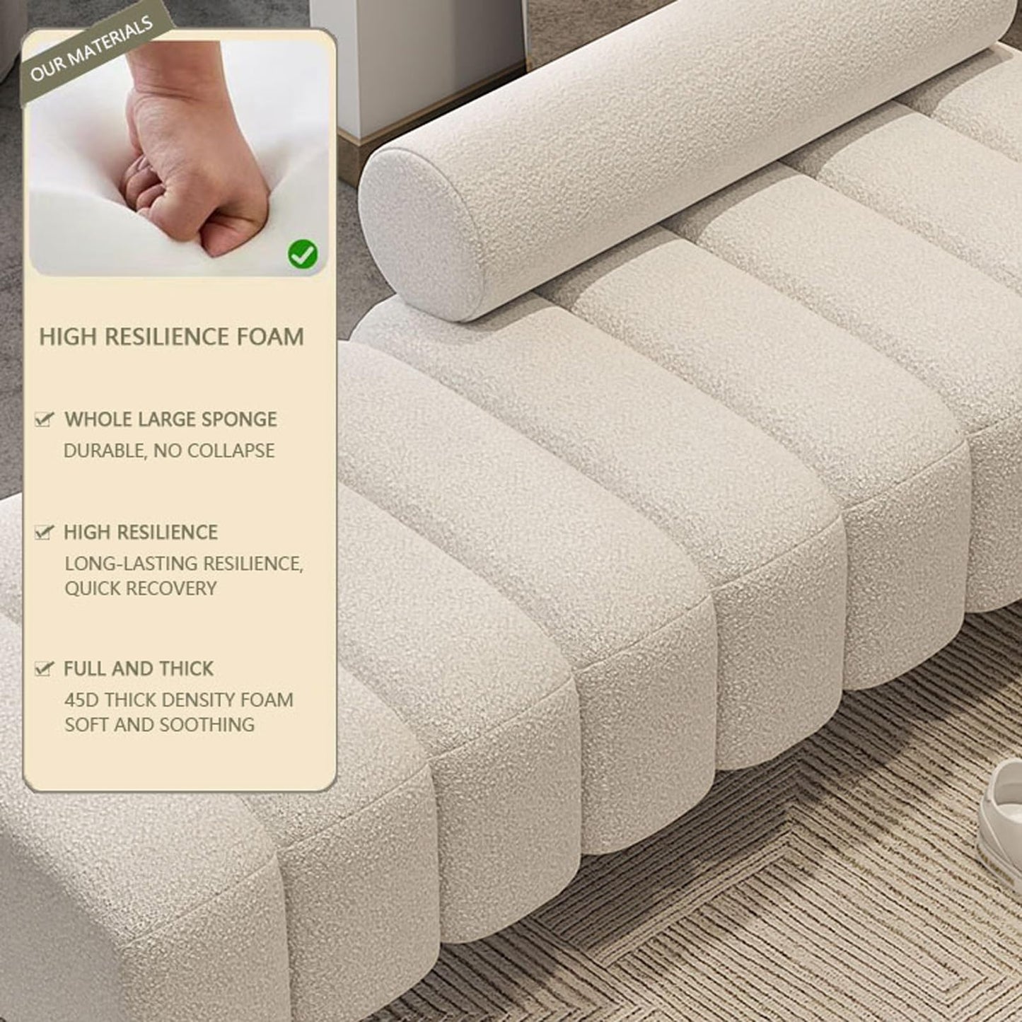 Living Room Upholstered Long Bench Velvet Entryway Shoe Bench Sofa Footstool Cloakroom Bench for Dressing Room End of Bed Office