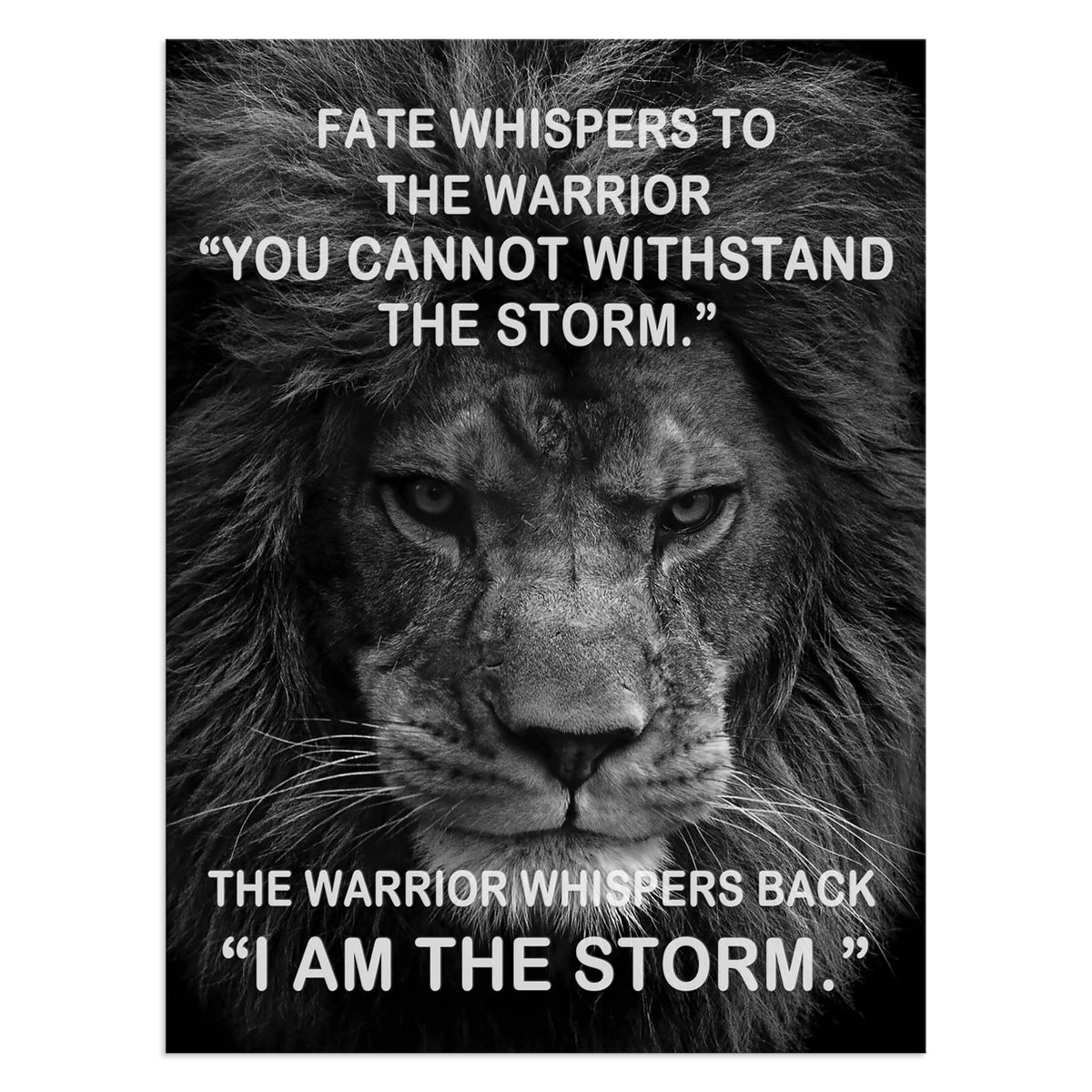 WYJZDZQ8 Motivational Canvas Office Wall Art Lion Inspirational Picture Animal Print Poster Painting Modern Inspiring Artwork Living Room Bedroom Office Decor Frame Ready to Hang[18" W x 24" H]