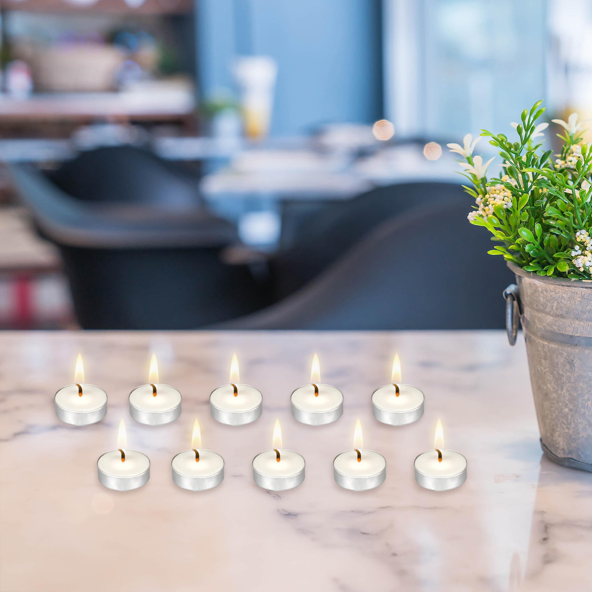 Mega Candles 50 pcs Unscented White Tea Lights Candles, Pressed Wax Candle 3.5 Hour Burn Time, Home Décor, Wedding Receptions, Occasions, Festivities, Events, Meditations, Spa, Prayers, Vigil
