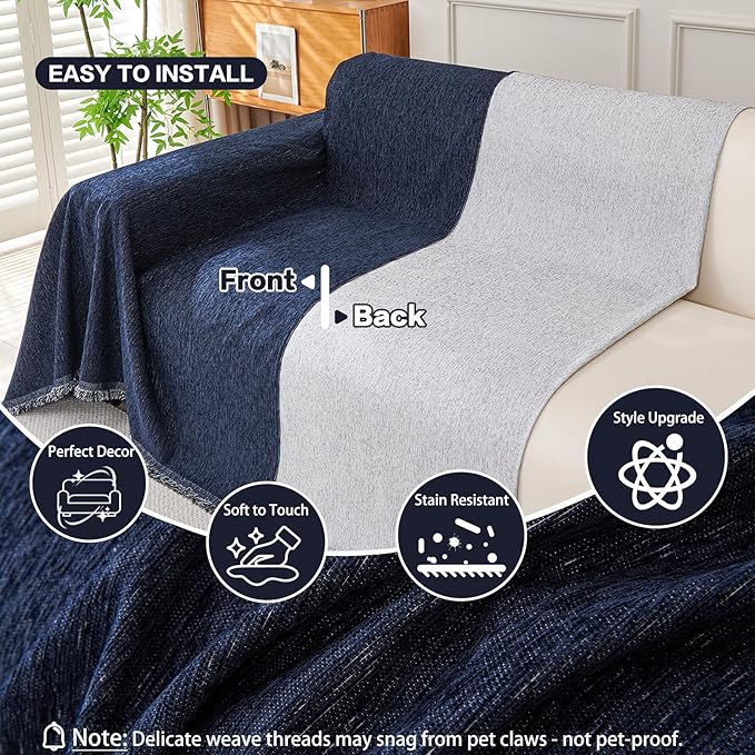 DREAMINGO Sofa Covers Washable Thick Chenille Couch Cover