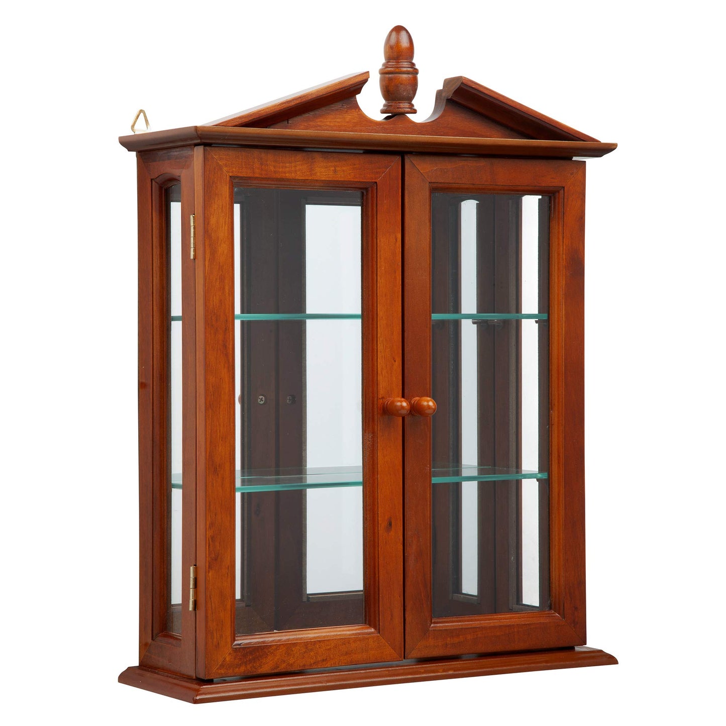 Design Toscano Amesbury Manor Glass Wall Mounted Storage Curio Cabinet, Mahogany