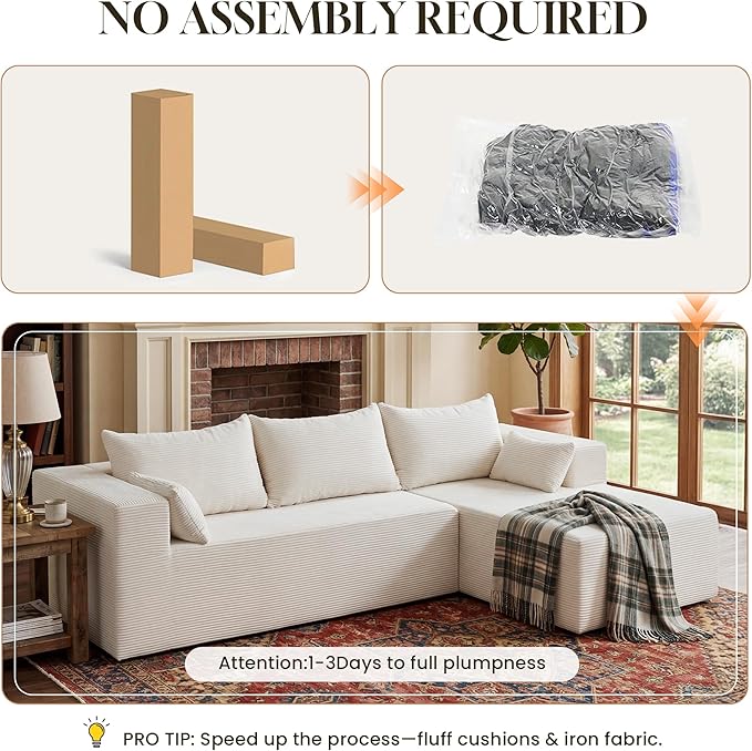 106" Cloud Sectional Boneless Couches