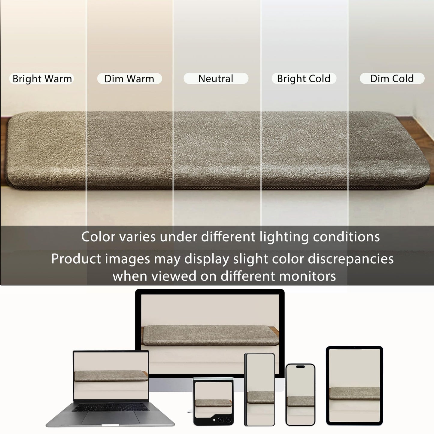 PURE ERA Carpet Stair Treads Ultra Plush 9.5" X 30"Soft Bullnose Indoor Stair Protectors Pet-Friendly Non-Slip Skid Resistant Tape Free Washable Reusable(2 Pieces, Cream Gray)