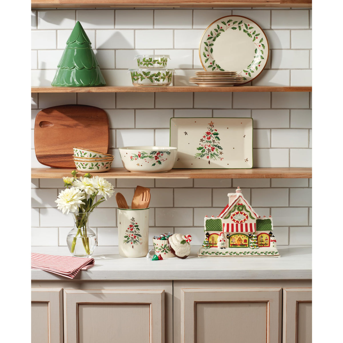 Lenox 886642 Holiday Bakeshop Cupcake Candy Dish, Christmas Hosting