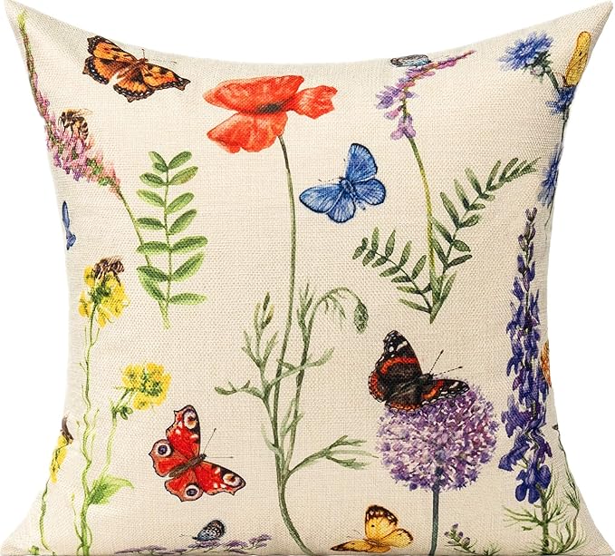 All Smiles 16 x 16 Throw Pillow Covers Outdoor Spring Summer Garden Flowers