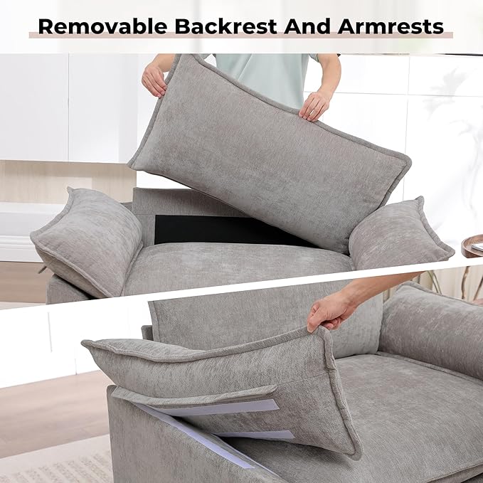 Oversized Accent Chair, Modern Chenille Cloud Sofa Chair