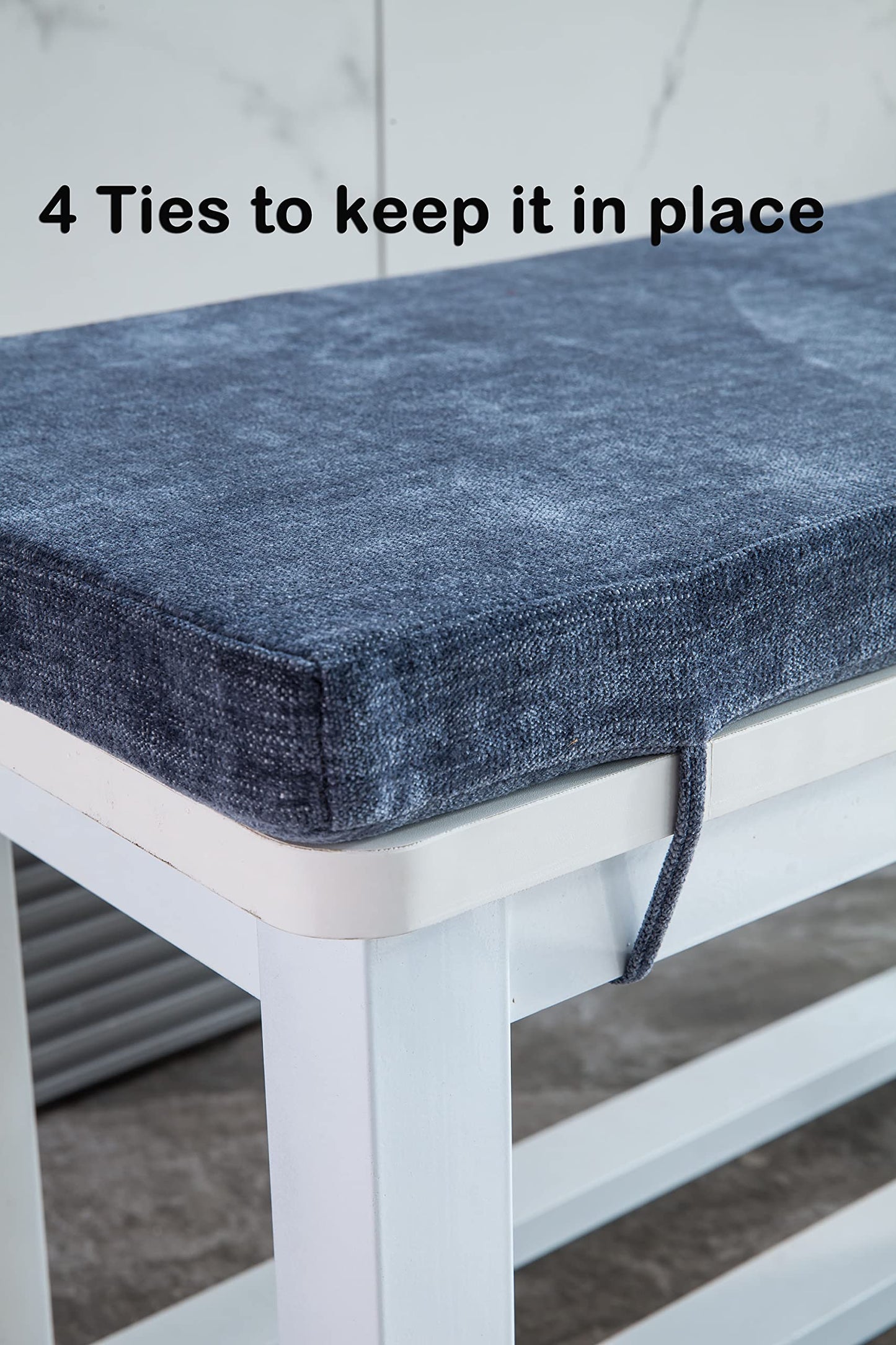 Loveboat Piano Bench Cushion, Washable Bench Pad for Shoe Storage, Window, Piano, Dining 30"x14"x2" Navy