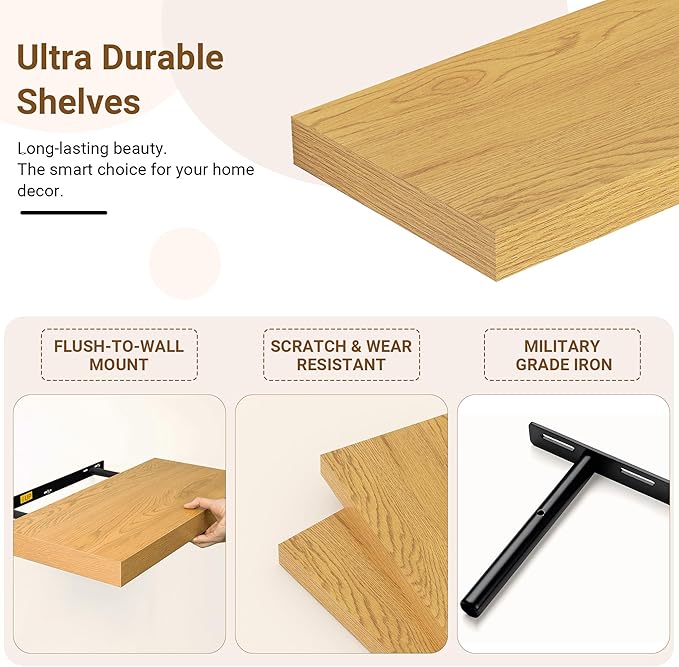 48 Inch Floating Shelves, 12 Inch Deep Floating Shelves