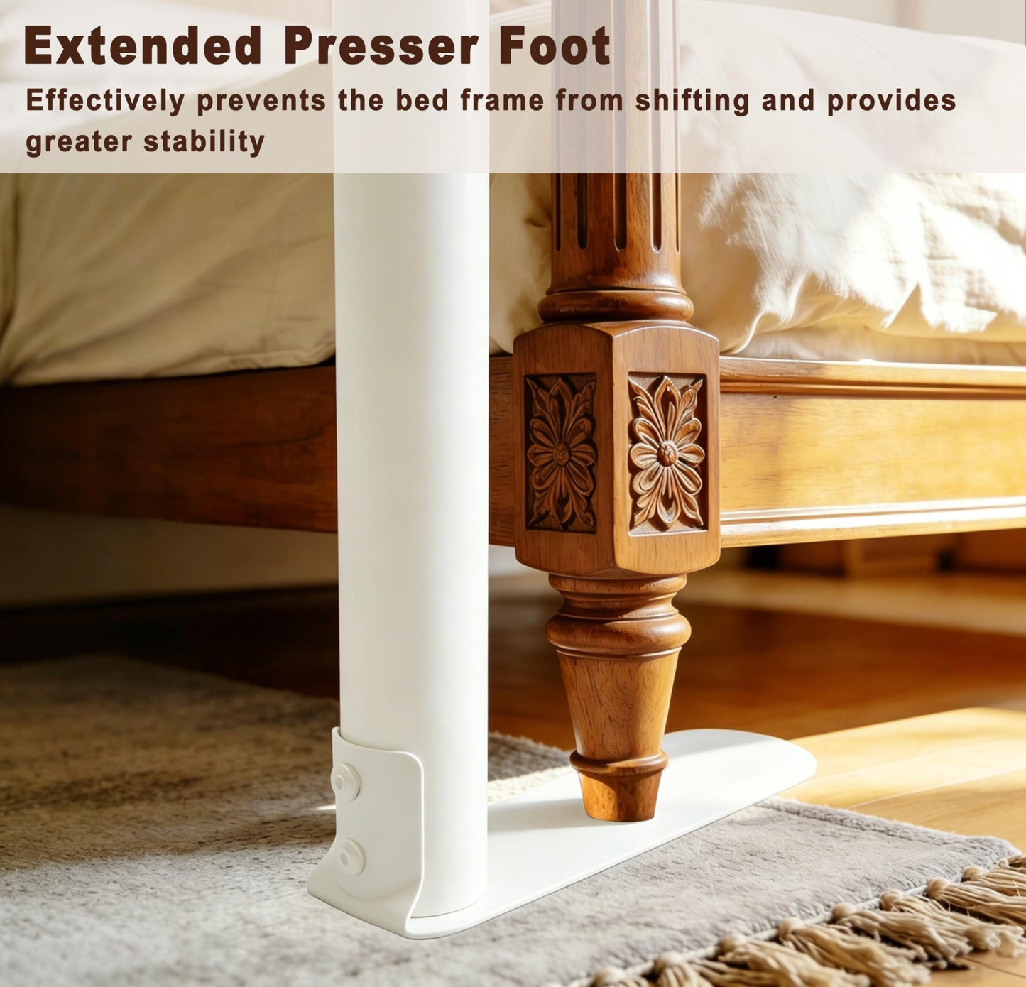 HYH-BULB Full Size Canopy Bed Frame, Thickened Metal Poles with Four Durable Corner Brackets, Compatible with Metal/Wood