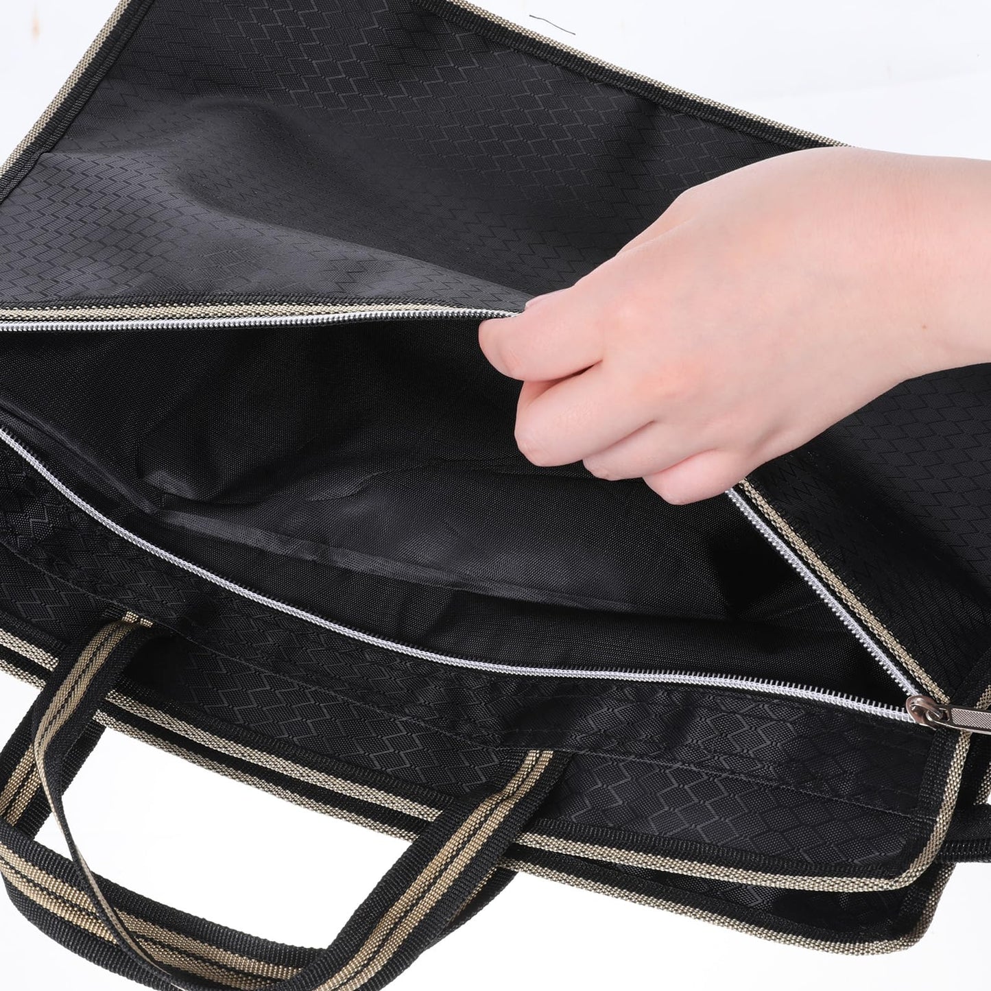 File Tote Bag Pouch, Oxford Zippered Document Bag with Handle, Lightweight Waterproof Oxford Document Storage Bags for Carrying Paper Files Books Filing Folder