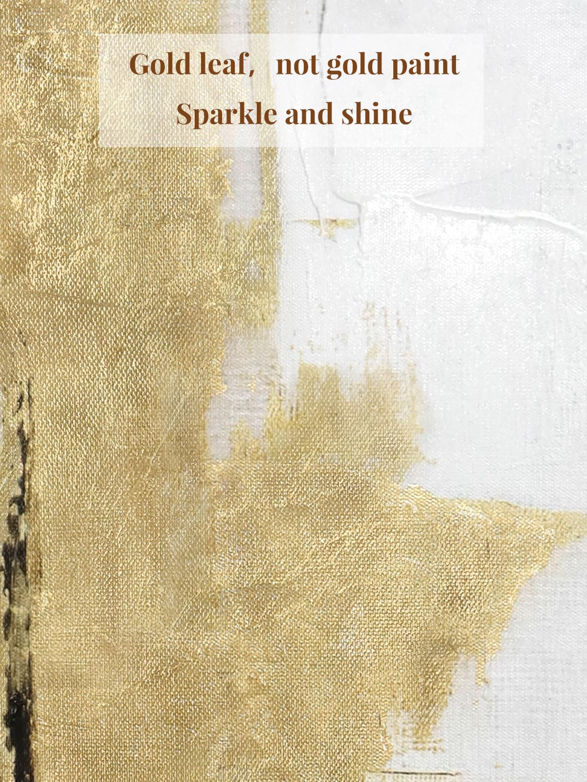 3-Piece Black & Gold Abstract Wall Art - Modern Textured Canvas Prints with Hand-Applied Brush Strokes, Large Wall Decor for Living Room, Bedroom, or Office, 2 x 12 x 36 and 1 x 24 x 36 Inches