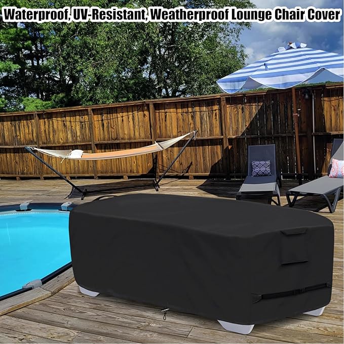 Stackable Chaise Lounge Covers for 2-3 Stackable Patio Lounge Chair, 600D