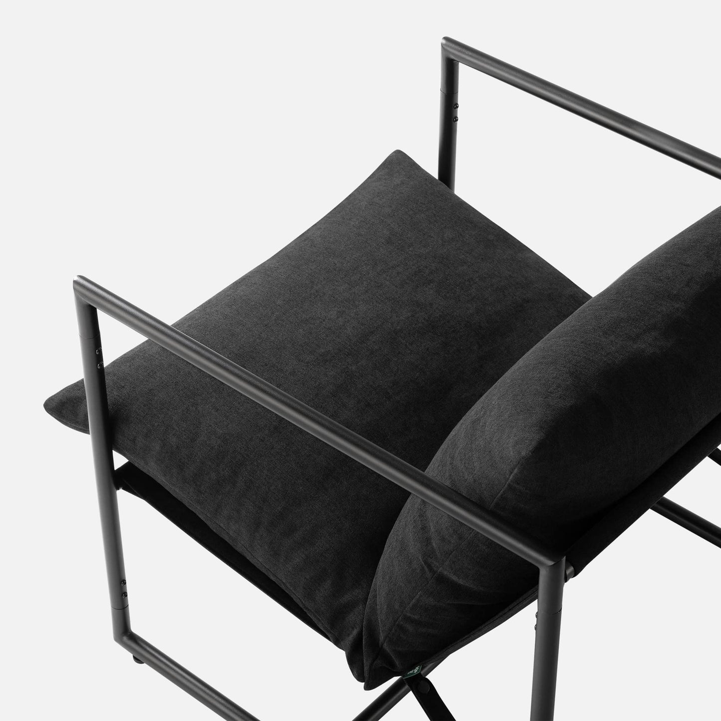 Zinus Aidan Sling Accent Chair, Pack of 2, Metal Framed Armchair with Shredded Foam Cushioning, Black
