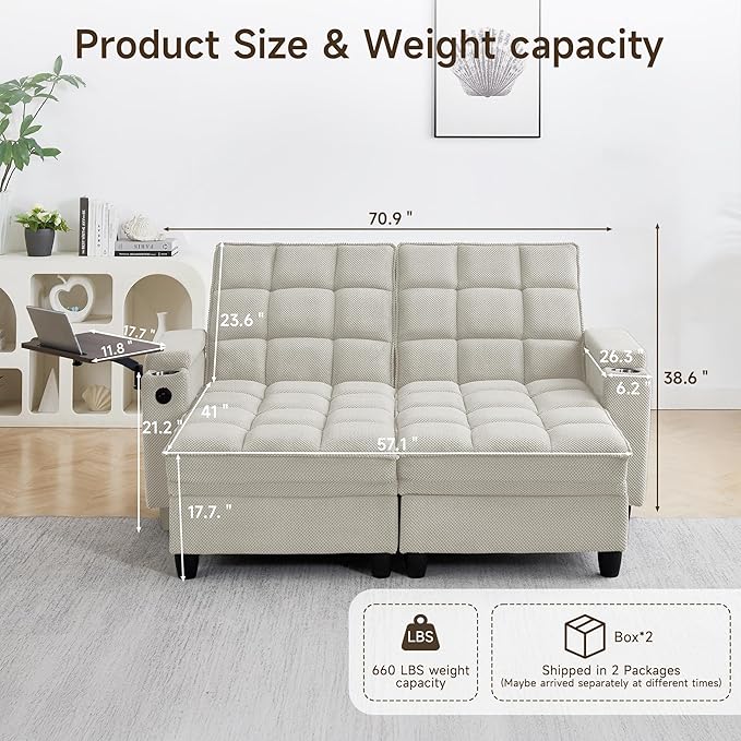 Auvsoce 71" Loveseat Recliner Chair