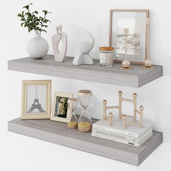 Acovy 24 Inch Floating Shelves, 9.3" Deep Floating Shelf Wall Mounted, Rustic