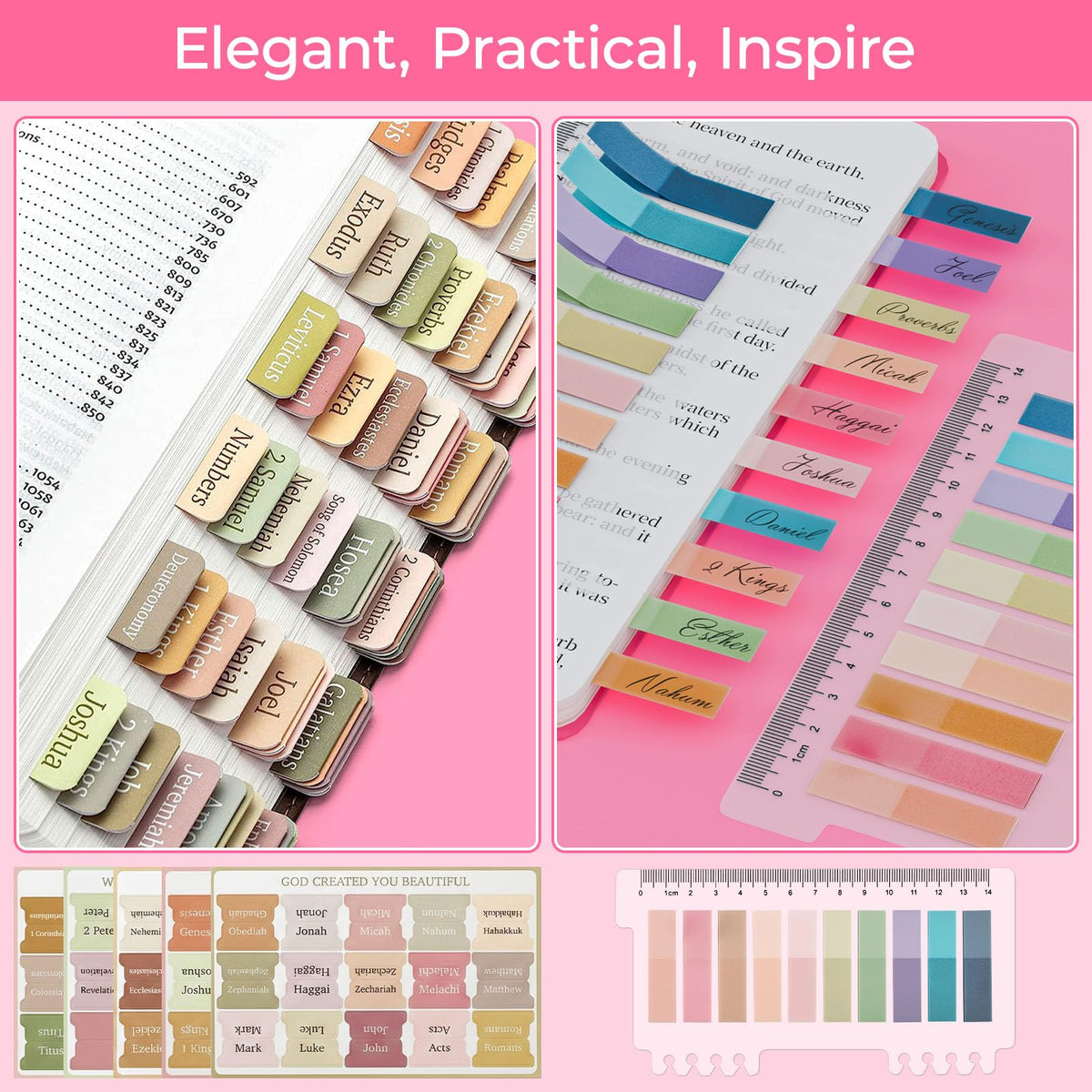 WOBAGMEN 76PCS Bible Study Supplies Kit for Women, Journaling Set with No Bleed Highlighters, Laminated Bible Tabs,Notebook, Quilted Pencil Case, Bible Accessories Set Beginner Christian Gifts