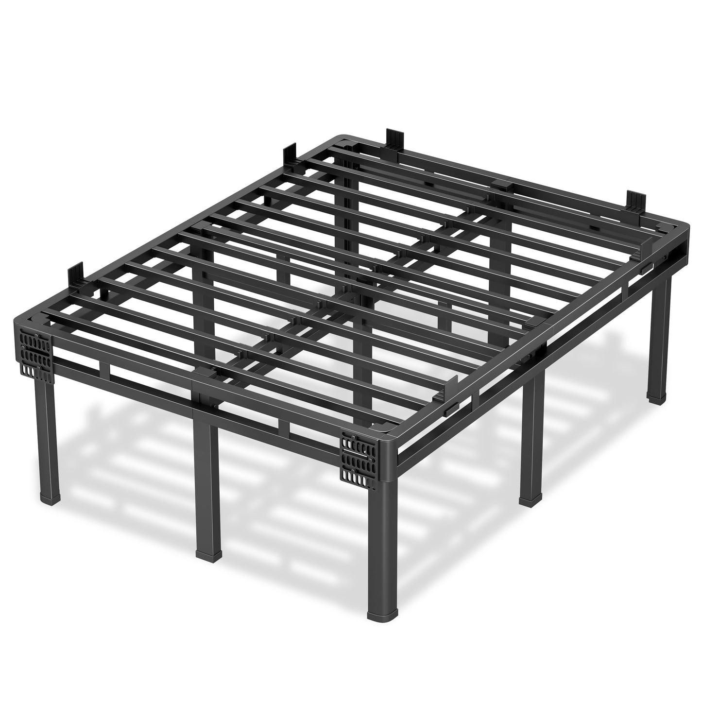 Superay Full Bed Frame, 20 inch Metal Bed Frame & Box Spring 2 in 1 Platform with Rounded Legs, Double Layer Bed Frame with Matress Gasket & headboard Adapter, Support Up to 4000lbs